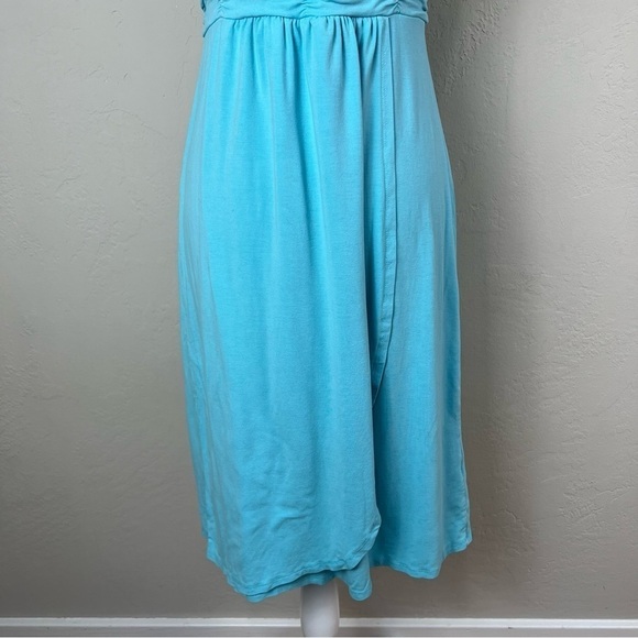 Fresh Produce Blue Wrap Style Sleeveless Knee Length Sheath Dress Size Medium - Picture 3 of 9